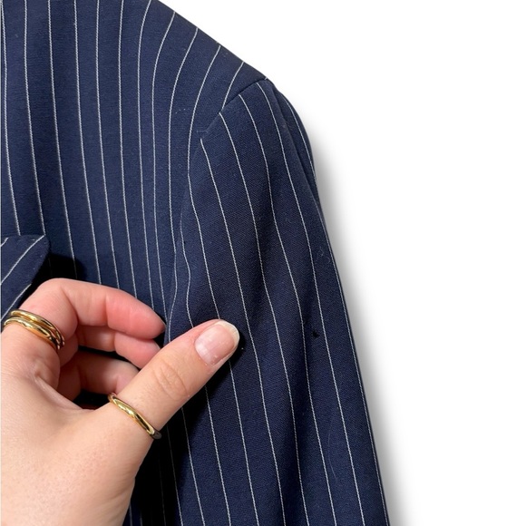 Jean Paul Gaultier Vintage 90s Navy Blue Pin-Striped Blazer with Red Lining - Picture 10 of 10